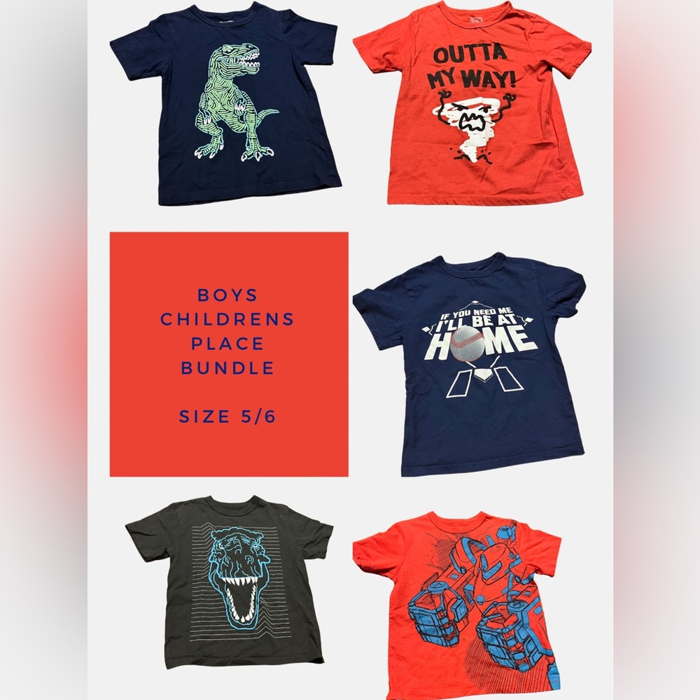 BUNDLE (5 shirts)- Boys size 5 Children’s Place Short Sleeve Graphic shirts